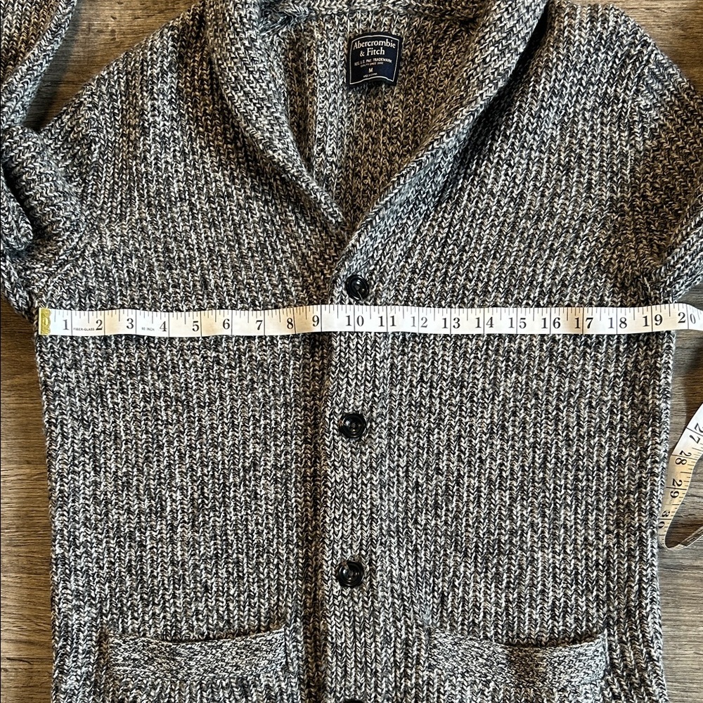 Abercrombie & Fitch Marled Knit Shawl Collar Button Cardigan Size M - Picture 6 of 8